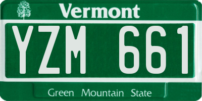 VT license plate YZM661