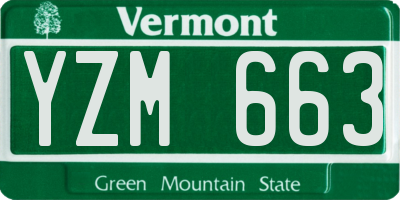 VT license plate YZM663