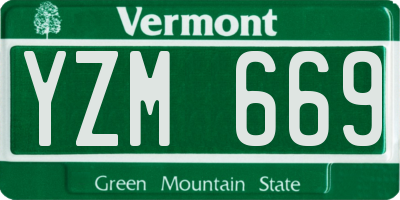 VT license plate YZM669