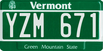 VT license plate YZM671