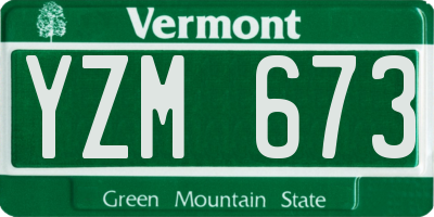 VT license plate YZM673