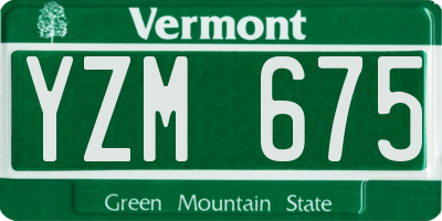 VT license plate YZM675
