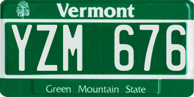 VT license plate YZM676