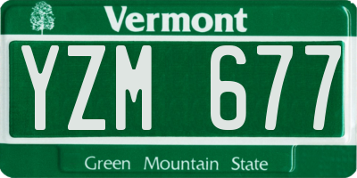 VT license plate YZM677