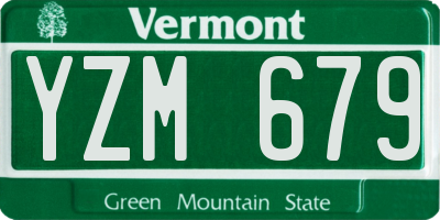 VT license plate YZM679