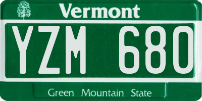 VT license plate YZM680