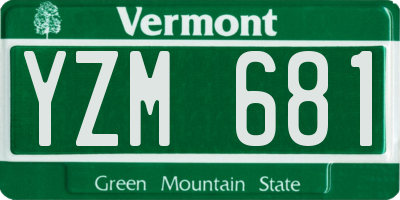 VT license plate YZM681