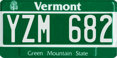 VT license plate YZM682