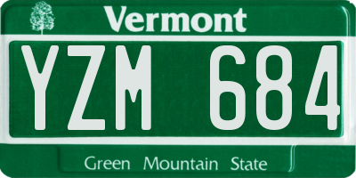 VT license plate YZM684