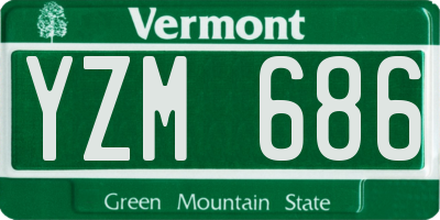 VT license plate YZM686