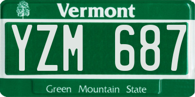 VT license plate YZM687