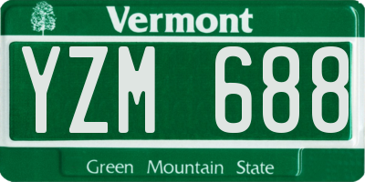 VT license plate YZM688