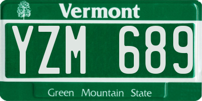 VT license plate YZM689