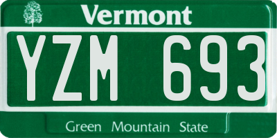VT license plate YZM693
