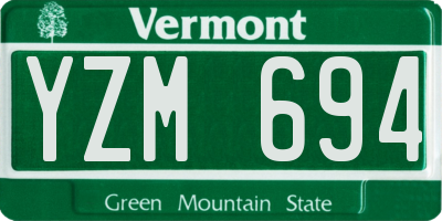 VT license plate YZM694