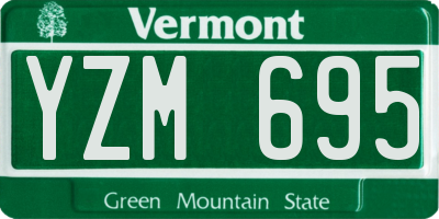 VT license plate YZM695