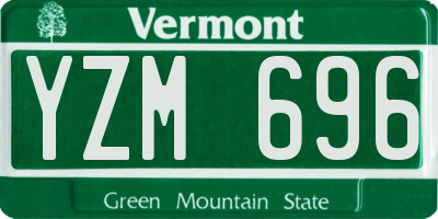 VT license plate YZM696
