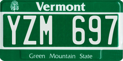 VT license plate YZM697