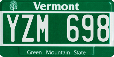 VT license plate YZM698