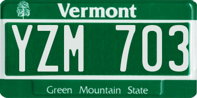 VT license plate YZM703