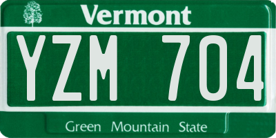 VT license plate YZM704