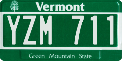 VT license plate YZM711