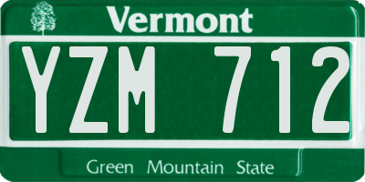 VT license plate YZM712