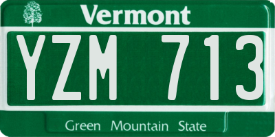 VT license plate YZM713