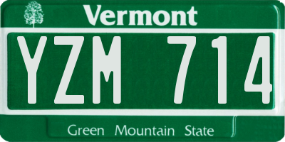 VT license plate YZM714