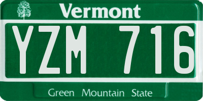 VT license plate YZM716
