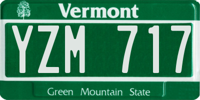 VT license plate YZM717