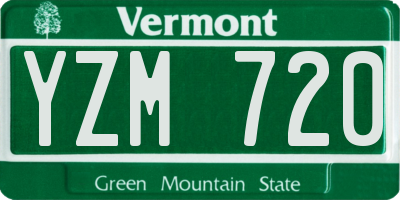 VT license plate YZM720