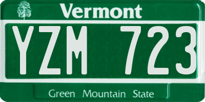 VT license plate YZM723