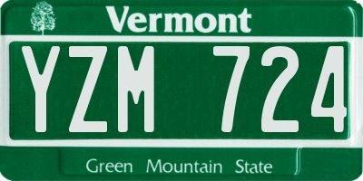 VT license plate YZM724