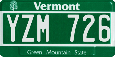 VT license plate YZM726