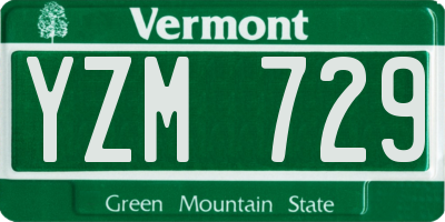 VT license plate YZM729