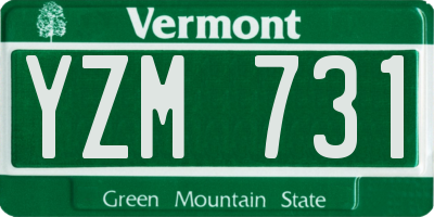VT license plate YZM731