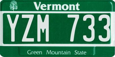 VT license plate YZM733