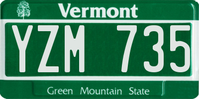VT license plate YZM735