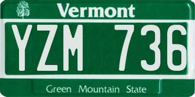 VT license plate YZM736