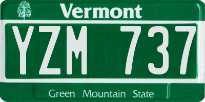 VT license plate YZM737