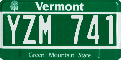 VT license plate YZM741