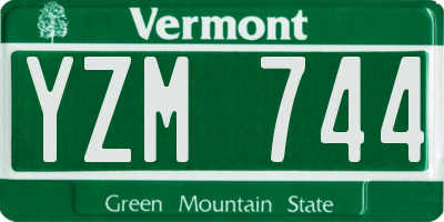 VT license plate YZM744