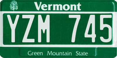 VT license plate YZM745