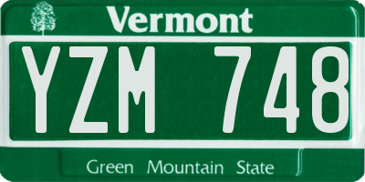 VT license plate YZM748