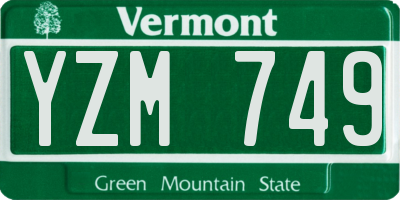 VT license plate YZM749