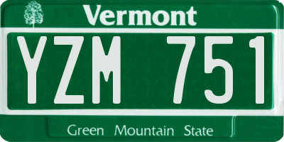 VT license plate YZM751