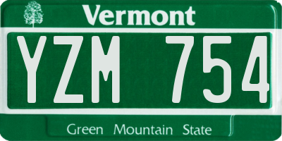VT license plate YZM754