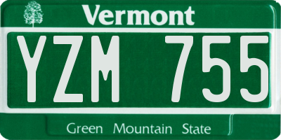 VT license plate YZM755