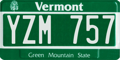 VT license plate YZM757